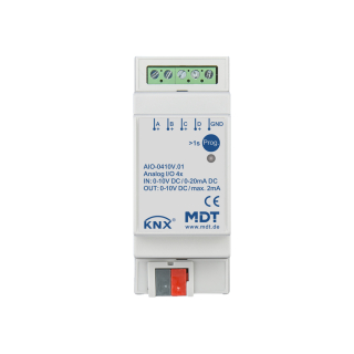 MDT AIO-0410V.01 KNX Analog I/O 4-fach, 2TE, REG, 0-10 V, Ein-/Ausgang umschaltbar