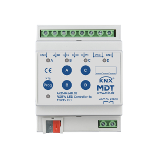 MDT AKD-0424R.02 KNX LED Controller 4-Kanal 4/8 A, RGBW, 4TE, REG