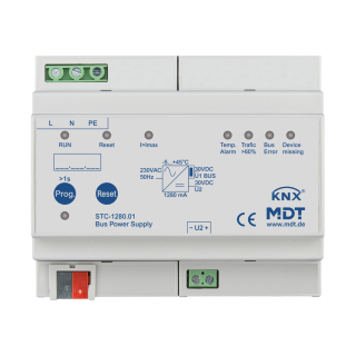 MDT STC-1280.01 KNX Bus Power Supply with diagnostic function, 6SU MDRC, 1280 mA