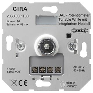 GIRA 203000 DALI-Potentiometer Tunable WH Netzteil Einsatz