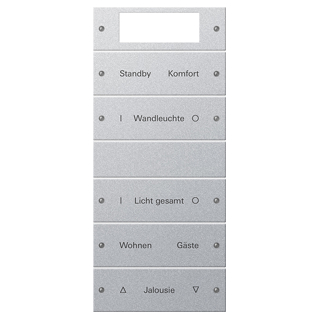 GIRA 221526 Wippenset 5f Plus (2+3) beschr. System 55 Farbe Alu(lack.)