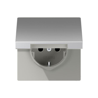 Jung AL1520KL SCHUKO Steckdose m.Klappd. - Aluminium