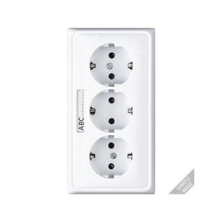 Jung CD523NA Kabel-Kanal-SCHUKO-Steckdose 3fach NA - weiß