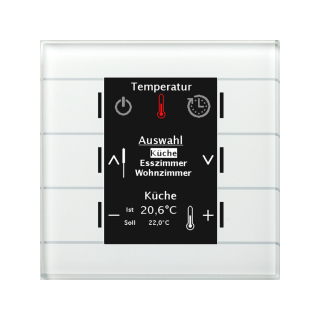 MDT BE-GBZW.01 KNX Glas Bedienzentrale Smart mit Farbdisplay, Weiß