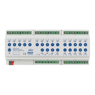 MDT AKS-2416.03 KNX Switch Actuator 24-fold, 12SU MDRC, 16 A, 230 V AC, C-load, standard, 140 μF