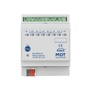 MDT BE-08024.02 KNX Binäreingang 8-fach, 4TE, REG, Ausführung 24 V AC/DC