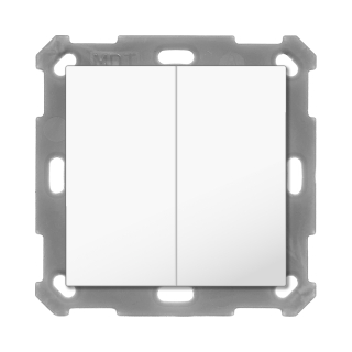 MDT BE-TAL55B2.01 KNX Taster Light 55 Basic 2-fach, Reinweiß glänzend, Neutral