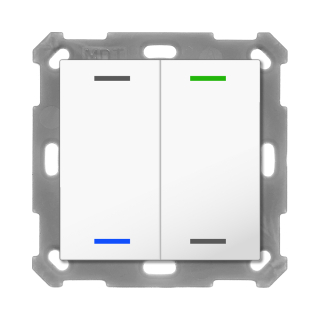 MDT BE-TAL5502.01 KNX Push Button Lite 55 2-fold, RGBW, neutral, White glossy finish