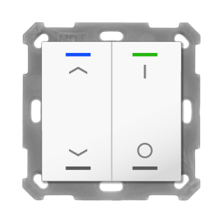 MDT BE-TAL5502.C1 KNX Taster Light 55 2-fach, RGBW, Reinweiß glänzend, Jalousie_Schalten