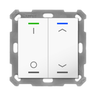 MDT BE-TAL5502.D1 KNX Taster Light 55 2-fach, RGBW, Reinweiß glänzend, Schalten_Jalousie