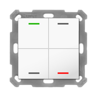 MDT BE-TAL5504.01 KNX Taster Light 55 4-fach, RGBW, Reinweiß glänzend, Neutral