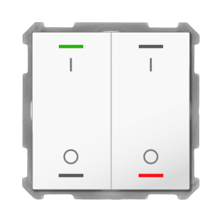 MDT BE-TAL63T2.B1 KNX Push Button Lite 63 2-fold, RGBW, switch, with temperature sensor, studio white glossy finish