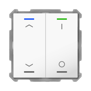 MDT BE-TAL6302.C1 KNX Taster Light 63 2-fach, RGBW, Studioweiß glänzend, Jalousie_Schalten