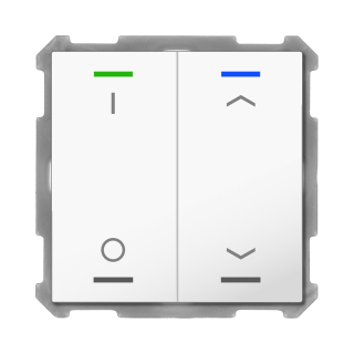 MDT BE-TAL6302.D1 KNX Push Button Lite 63 2-fold, RGBW, switch and blinds, studio white glossy finish