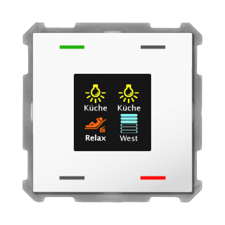 MDT BE-TAS6304.01 KNX Taster Smart 63 4-fach mit Farbdisplay, Studioweiß glänzend