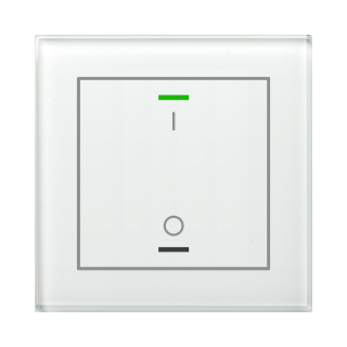 MDT BE-GTL1TW.B1 KNX Glass Push Button II Lite 1-fold, RGBW, switch, with temperature sensor, White