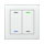 MDT BE-GTL2TW.01 KNX Glass Push Button II Lite 2-fold, RGBW, neutral, with temperature sensor, White