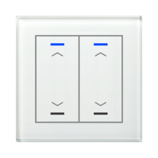 MDT BE-GTL20W.A1 KNX Glass Push Button II Lite 2-fold, RGBW, blinds, White