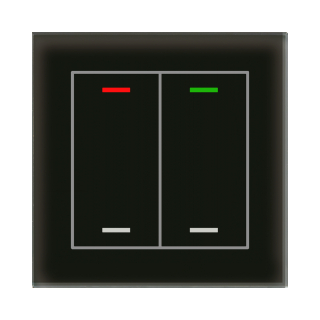 MDT BE-GTL20S.01 KNX Glass Push Button II Lite 2-fold, RGBW, neutral, Black