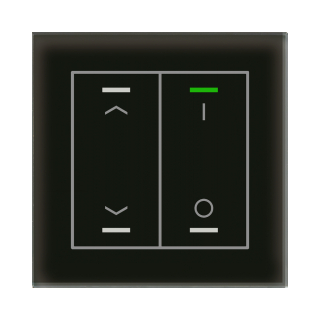 MDT BE-GTL2TS.C1 KNX Glastaster II Light 2-fach, RGBW, Temperatursensor, Schwarz, Jalousie_Sch.