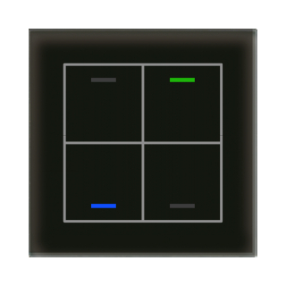 MDT BE-GTL40S.01 KNX Glastaster II Light 4-fach, RGBW, Schwarz, Neutral