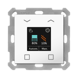 MDT BE-JTA5504.01 KNX Jalousietaster Smart 55 mit Farbdisplay, Reinweiß glänzend