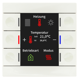 MDT BE-TAS86T.02 KNX Taster Smart 86 mit Farbdisplay und Temperatursensor, Reinweiß glänzend