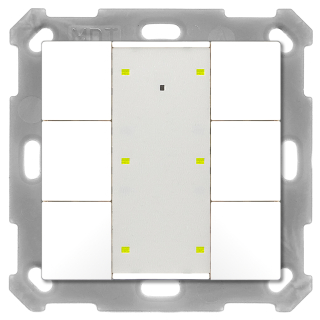 MDT BE-TA55P6.02 KNX Taster Plus 55 6-fach, Reinweiß matt