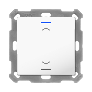 MDT BE-TAL55T1.A1 KNX Taster Light 55 1-fach, RGBW, Temperatursensor, Reinweiß glänzend, Jalousie