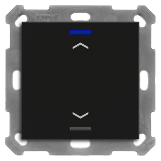 MDT BE-TAL55T106.A1 KNX Taster Light 55 1-fach, RGBW, Temperatursensor, Schwarz matt, Jalousie