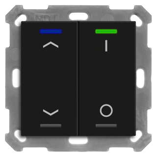 MDT BE-TAL55T206.C1 KNX Taster Light 55 2-fach, RGBW, Temperatursensor, Schwarz matt, Jal._Sch.