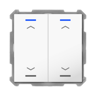 MDT BE-TAL63T2.A1 KNX Taster Light 63 2-fach, RGBW, Temperatursensor, Studioweiß glänzend, Jal.