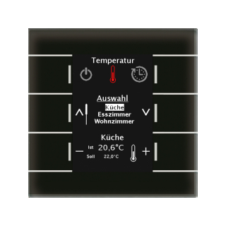 MDT BE-GBZS.01S KNX Glas Bedienzentrale Smart mit Farbdisplay, Schwarz