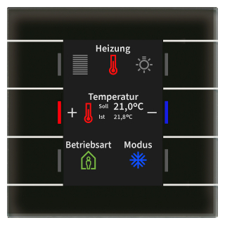 MDT BE-GT2TS.02S KNX Glastaster II Smart mit Farbdisplay und Temperatursensor, Schwarz