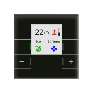 MDT SCN-RTRGS.02S KNX Glas Raumtemperaturregler Smart mit Farbdisplay, Schwarz