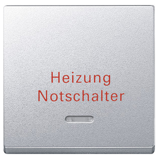 Merten 431860 Wippe mit Kontrollfenster und Aufdruck Heizungsnotschalter, aluminium