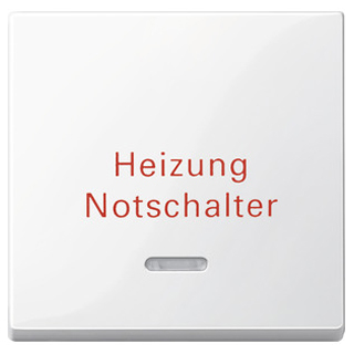 Merten 435119 Wippe mit Kontrollfenster und Aufdruck Heizungsnotschalter, polarweiß glänzend