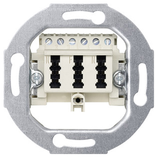Merten 465236 Fernmelde-Anschlussdose TAE 3fach, 3x6 NFN, alpinweiß