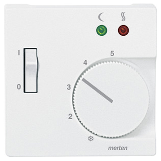 Merten 535819 Zentralplatte f. Fußbodentemperaturregler-Eins. m. Schalter, polarweiß, System M