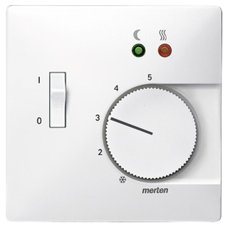 Merten 537519 Zentralpl. f. Fußbodentemperaturregler-Eins. m. Schalter, polarweiß, Sys. Fläche