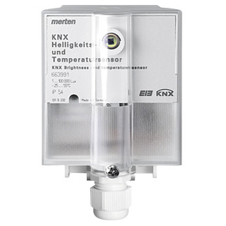 Merten 663991 KNX Helligkeits- und Temperatursensor, lichtgrau