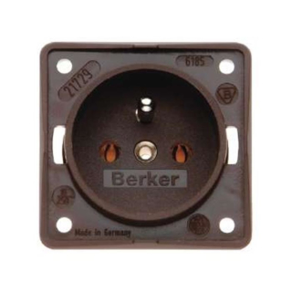 Berker 961852501 Steckdose mit Schraubklemmen mit Schutzkontaktstift Berker Integro braun, matt