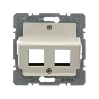 Berker 146402 Zentralplatte für Krone Modular Jacks Zentralplattensystem weiß, glänzend