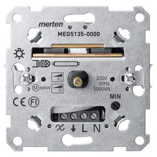 Merten MEG5135-0000 Drehdimmer-Einsatz für induktive Last, 60-1000 VA