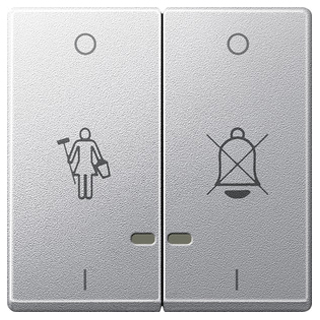 Merten MEG3429-0460 Doppelwippe m. Kontrollfenster u. Kennz. f. Hotelanwendungen, aluminium, Sys. M