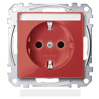 Merten MEG2302-0306 SCHUKO-Steckd. für Sonderstromkr. mit Schriftf., BRS, StK, rubinrot, System M