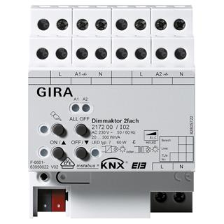 GIRA 217200 Dimmaktor 2f 2 x 300 W/VA KNX REG