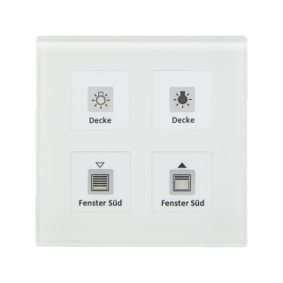 MDT BE-GTT4W.01 KNX Glass Push Button Plus 4-fold, White, with Temperature Sensor