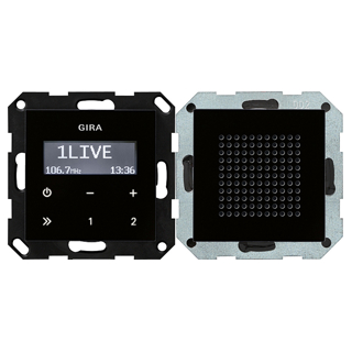 GIRA 228005 UP-Radio RDS Lautsprecher System 55 Schwarzglasoptik