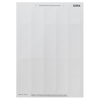 GIRA 109000 Beschriftungsbögen 38 x 54 mm Zubehör